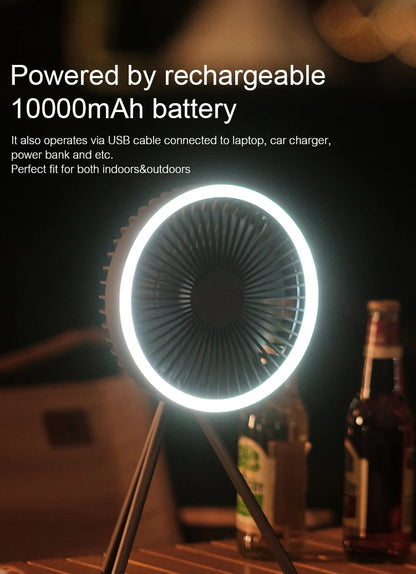 Portable 2-in-1 Fan & Led Light