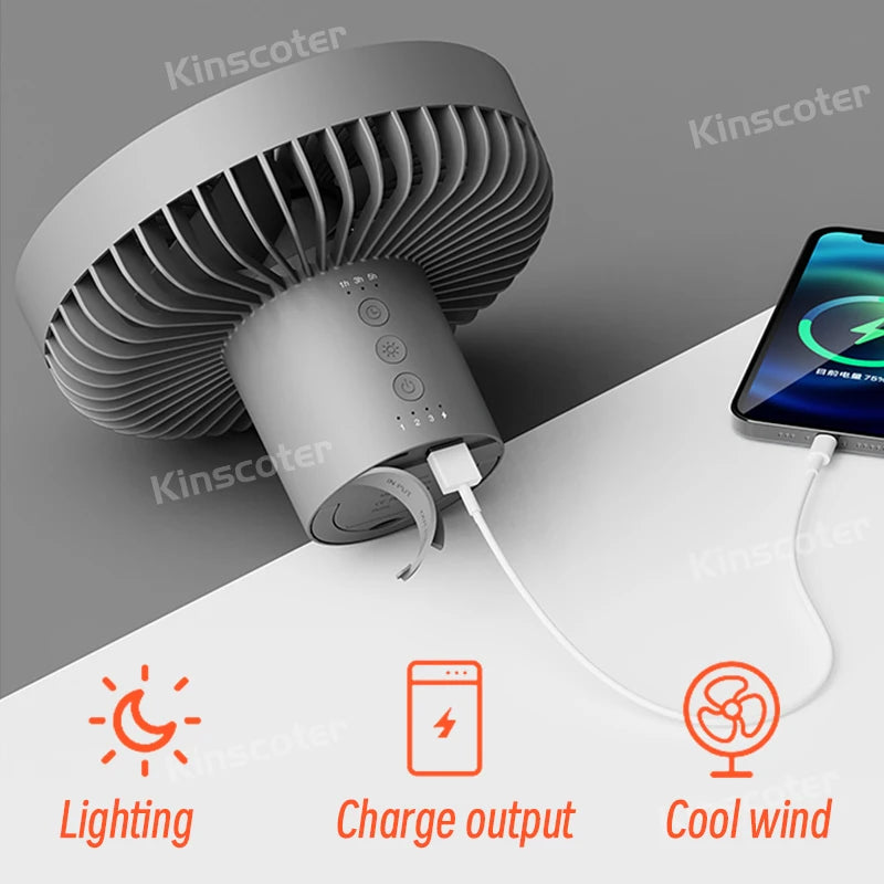 Portable 2-in-1 Fan & Led Light