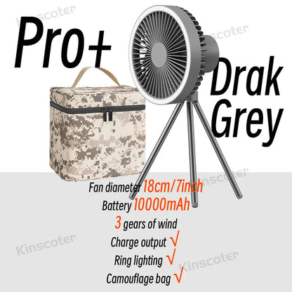 Portable 2-in-1 Fan & Led Light