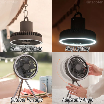 Portable 2-in-1 Fan & Led Light